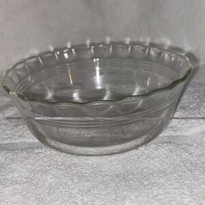 VTG Pyrex 1 pt clear glass bowl‎ 465 AA-21 3 Ring Scalloped 5 3/8" set of 2